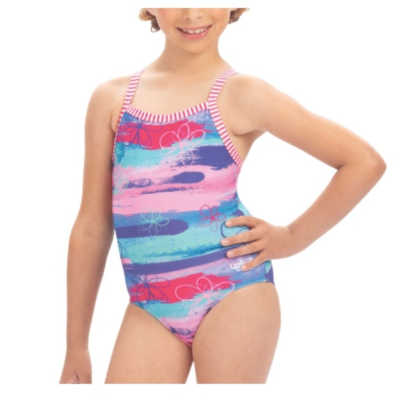 New Dolfin Girls' Uglies Print One Piece Swimsuit - Picture 1 of 2
